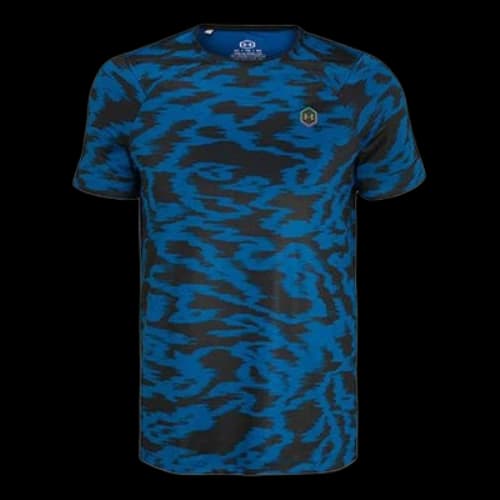 Under Armour RUSH HeatGear Fitted Printing Short Sleeve Blue T-Shirt