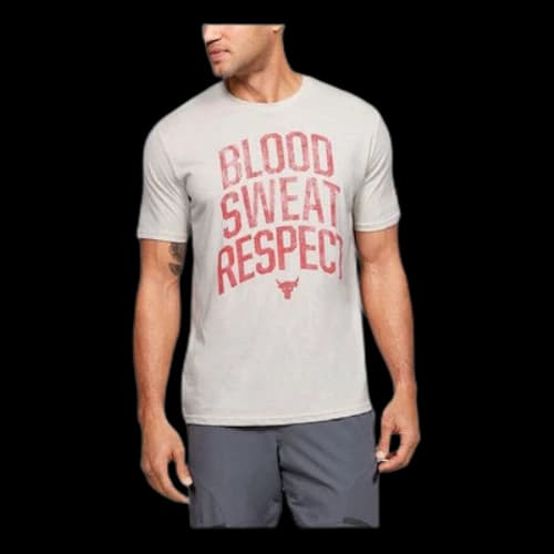 Under Armour Unisex Project Rock Bsr Round-neck Tee White