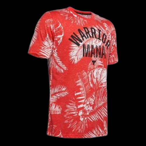 Under Armour Project Rock Aloha Camo Short Sleeve Red
