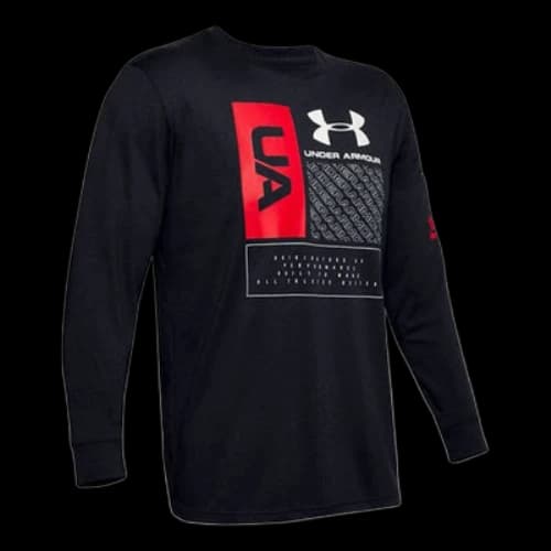 Under Armour Multi Logo Long Sleeve Tee Men's Black