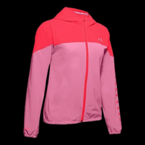 Under Armour Woven Zipper hooded Jacket Pink Red (Women's)