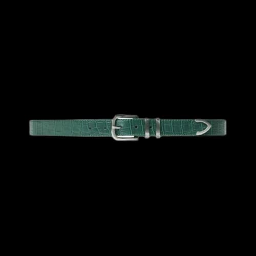 Stussy Gator Leather Dress Belt 'Green'