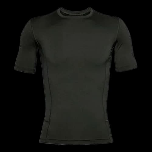 Under Armour Casual Breathable Round Neck Tight Sports Short Sleeve Green