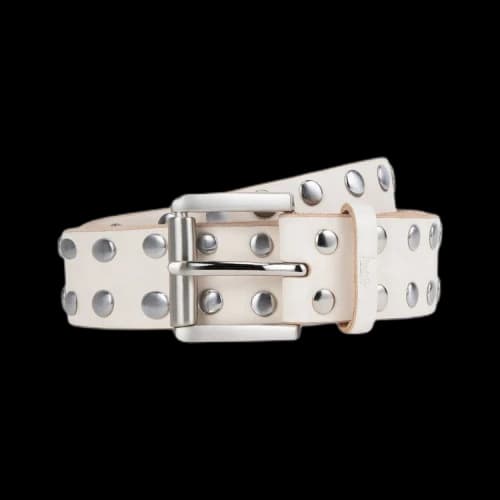 Stussy 8 Ball Studded Belt 'Bone'