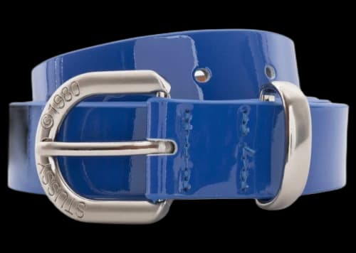 Stussy Patent Leather Belt Neon Royal