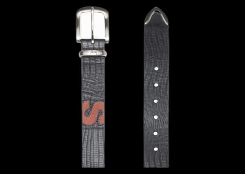 Stussy Lizard Texture Underlay Belt Black