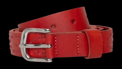 Stussy Embroidered S Belt Fire Red