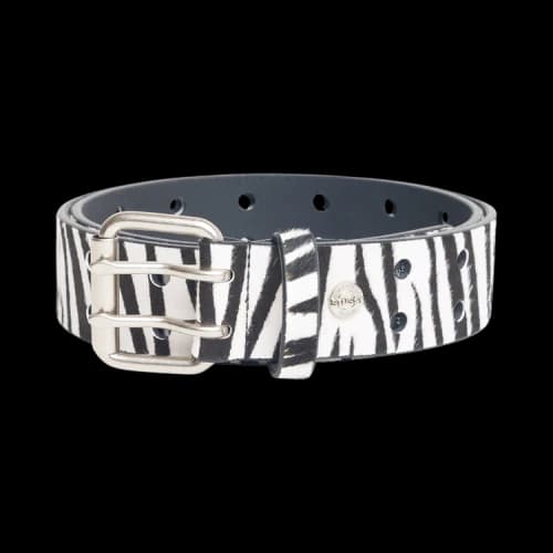Stussy Punch Out Leather Belt 'Hairy Zebra Pattern'