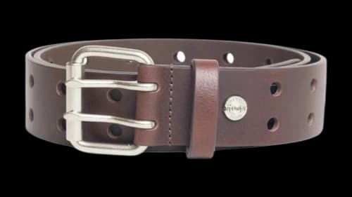 Stussy Punch Out Leather Belt Brown