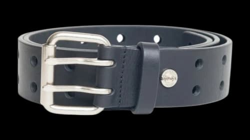 Stussy Punch Out Leather Belt Black