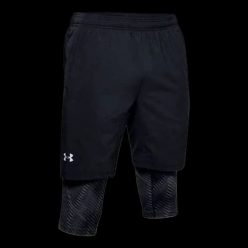 Under Armour Launch SW Long 2-in-1 Logo Shorts 'Black'