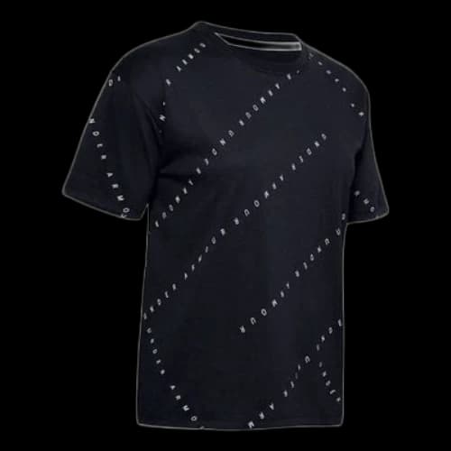 Under Armour Logo Live Training Sports Printing Short Sleeve Black (Women's)
