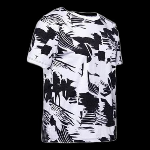 Under Armour Logo Live Training Sports Printing Short Sleeve Black White Printing (Women's)