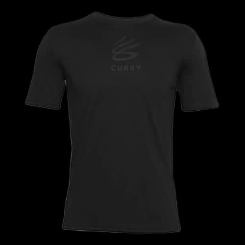 Under Armour Curry Logo Printing Round Neck Loose Short Sleeve Black