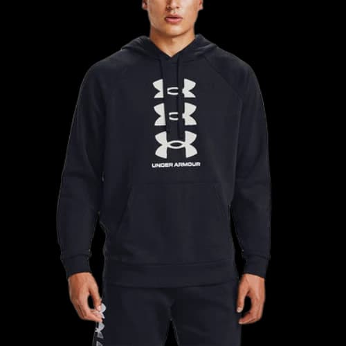 Under Armour Rival Fleece Multilogo Logo Hoodie 'Black'