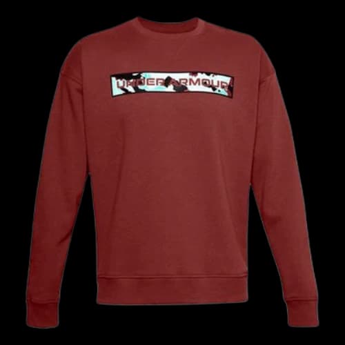 Under Armour Fleece Logo Crew-neck Long Sleeve Pullover Men's Dark Red