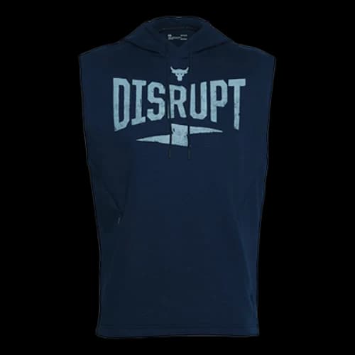 Under Armour Project Rock Disrupt Sleeveless Hoodie 'Navy Blue'