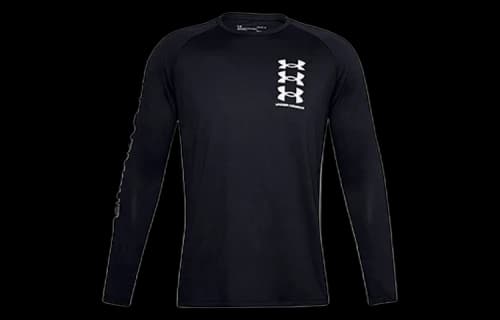 Under Armour Tech Triple Logo Long Sleeve Shirt 'Black'