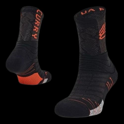 Under Armour Curry Playmaker Crew Socks 'Black Orange'