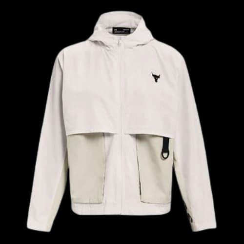 Under Armour Project Rock Woven Hooded Jacket White (Women's)