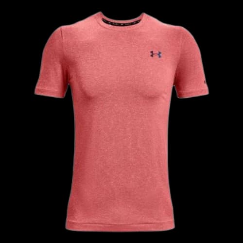 Under Armour Rush Seamless Training Sports Round Neck Short Sleeve Red