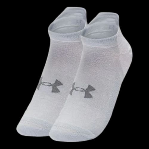 Under Armour ArmourDry Run No Show Socks 'White Grey'