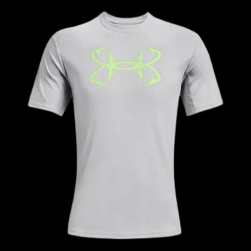 Under Armour Iso-Chill Fish Logo Printing Training Sports Breathable Loose Short Sleeve Gray
