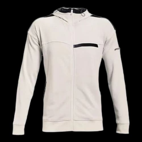 Under Armour Rival Terry AMP Casual Sports Zipper Hooded Jacket White