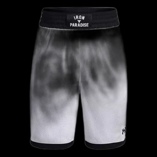 Under Armour Project Rock Iron Paradise Mesh Shorts 'White Black'