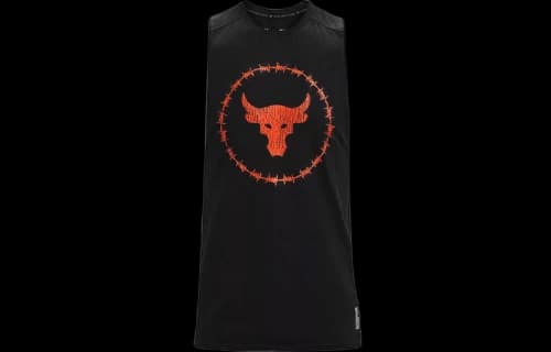 Under Armour Project Rock Charged Cotton Tank 'Black Orange'