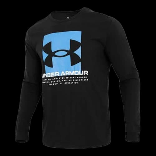 Under Armour Boxed Script Long Sleeve T-shirt 'Black Blue'