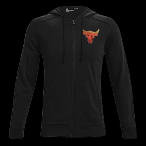 Under Armour Project Rock Alphabet Pattern Printing Zipper Black