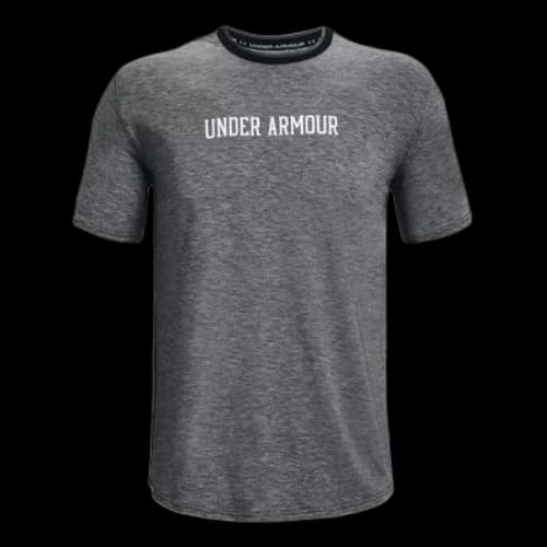 Under Armour Recover Contrasting Colors Logo Sports Round Neck Short Sleeve Gray