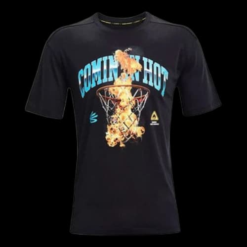 Under Armour Curry Cotton Printing Round Neck Short Sleeve Black