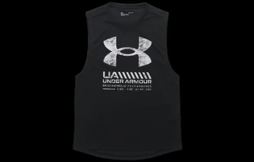Under Armour Velocity Graphic Sleeveless Shirt 'Black White'