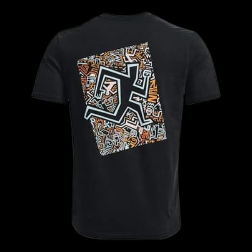 Under Armour Printing Athleisure Casual Sports Round Neck Short Sleeve Black
