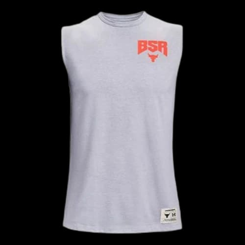 Under Armour Project Rock Show Your BSR Sleeveless Shirt 'White Orange'