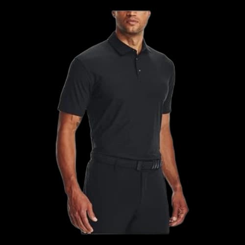 Under Armour Luxe Casual Breathable Golf Sports Short Sleeve Polo Shirt Black