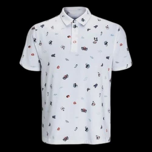 Under Armour Logo Printing Golf Sports Short Sleeve Polo Shirt White