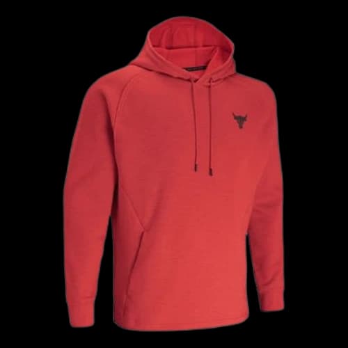 Under Armour Project Rock Charged Cotton Fleece Breathable Sports Red