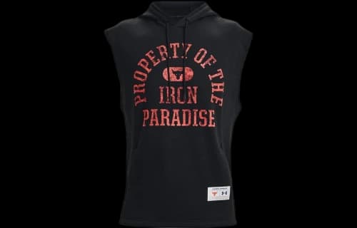 Under Armour Project Rock Sleeveless Hoodie 'Black Red'