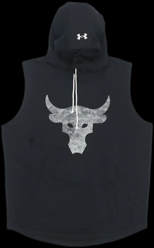 Under Armour Project Rock Terry Sleeveless Hoodie 'Black'