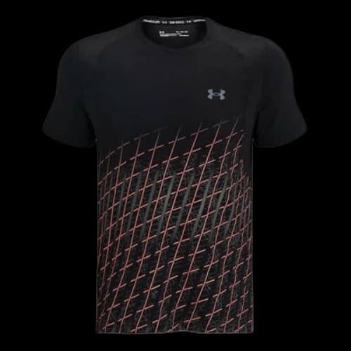 Under Armour Iso-Chill Gradient Stripe Printing Running Sports Short Sleeve Black