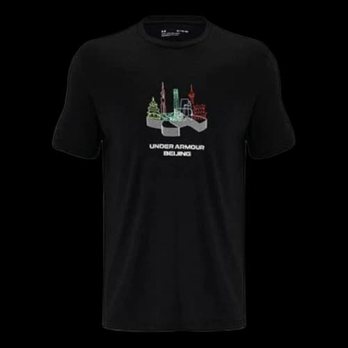 Under Armour Casual Sports Breathable Pattern Short Sleeve Black