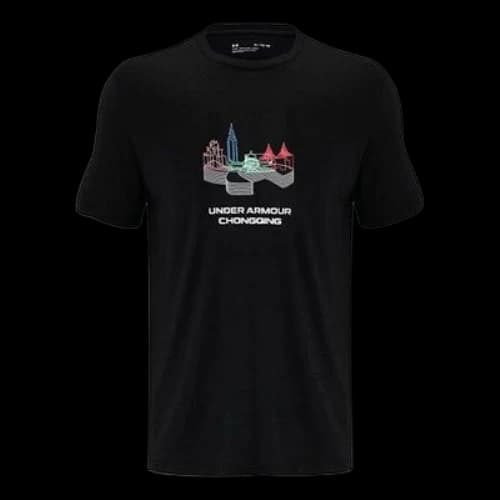 Under Armour Casual Breathable Sports Pattern Short Sleeve Black