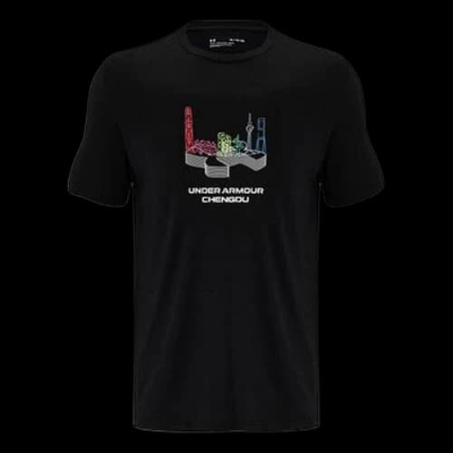 Under Armour Casual Breathable Printing Training Sports Short Sleeve Black
