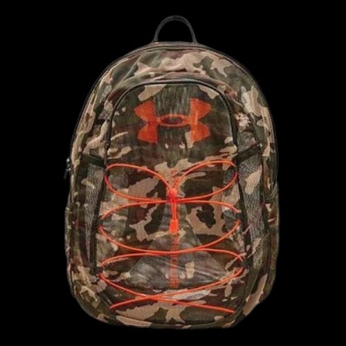 Under Armour Hustle Mesh Backpack 'Orange Green Camo'