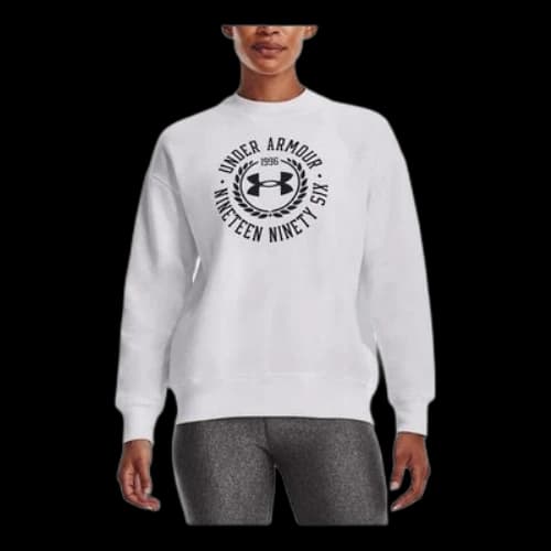 Under Armour Rival Crest Graphic Fleece Crew Sweatshirt 'White' (Women's)