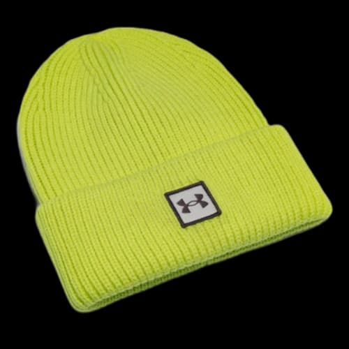 Under Armour ColdGear Infrared Halftime Ribbed Beanie 'Lime Yellow Grey'