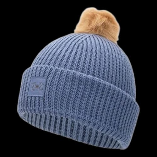 Under Armour ColdGear Infrared Halftime Ribbed Pom Beanie 'Blue' (Women's)
